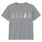 Minimalist Festive Trees Line Art Christmas Kids T-Shirt