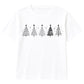 Minimalist Festive Trees Line Art Christmas Kids T-Shirt