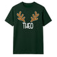 Minimalist Reindeer Antlers Name Christmas Unisex T-Shirt