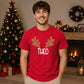 Minimalist Reindeer Antlers Name Christmas Unisex T-Shirt