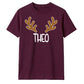Minimalist Reindeer Antlers Name Christmas Unisex T-Shirt