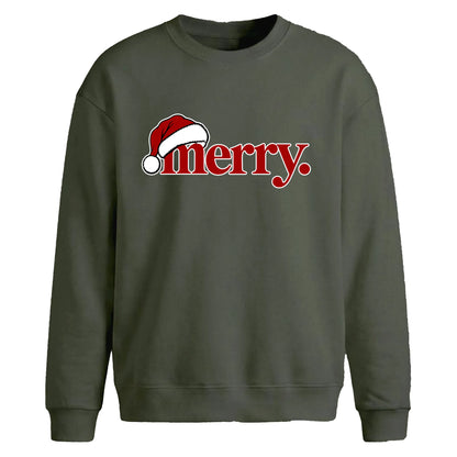 Minimalist santa hat merry Christmas Oversized Sweatshirt