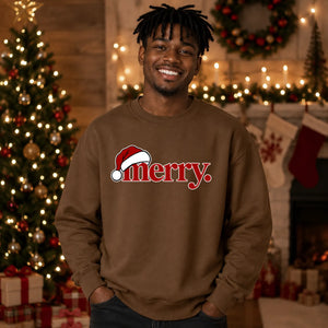 Minimalist santa hat merry Christmas Oversized Sweatshirt
