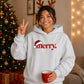 Minimalist santa hat merry text Christmas Oversized Hoodie
