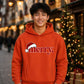Minimalist santa hat merry text Christmas Oversized Hoodie