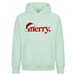 Minimalist santa hat merry text Christmas Oversized Hoodie