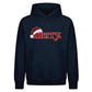 Minimalist santa hat merry text Christmas Oversized Hoodie