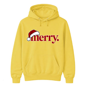 Minimalist typography santa hat Christmas Unisex Hoodie