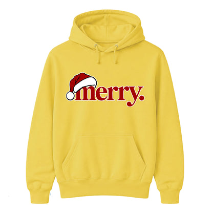 Minimalist typography santa hat Christmas Unisex Hoodie