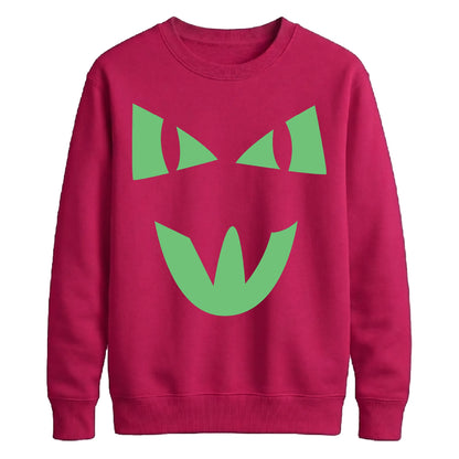 Mischievous feline face Glow in the Dark Unisex Sweatshirt