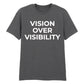 Modern Vision Over Visibility Slogan Graphic Unisex T-Shirt