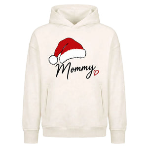 Sweet Santa Hat Festive Mommy Christmas Oversized Hoodie