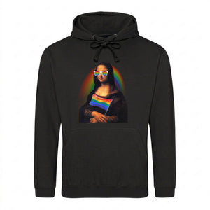 Mona Lisa Rainbow Shades Flag Pride Month Unisex Hoodie