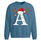 Monogram reindeer lights Christmas Oversized Sweatshirt