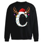 Monogram reindeer lights Christmas Oversized Sweatshirt