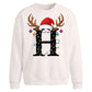 Monogram reindeer lights Christmas Oversized Sweatshirt