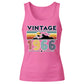60th Birthday Tank Top Ladies Vintage 1966 Retro Mountain Sunset