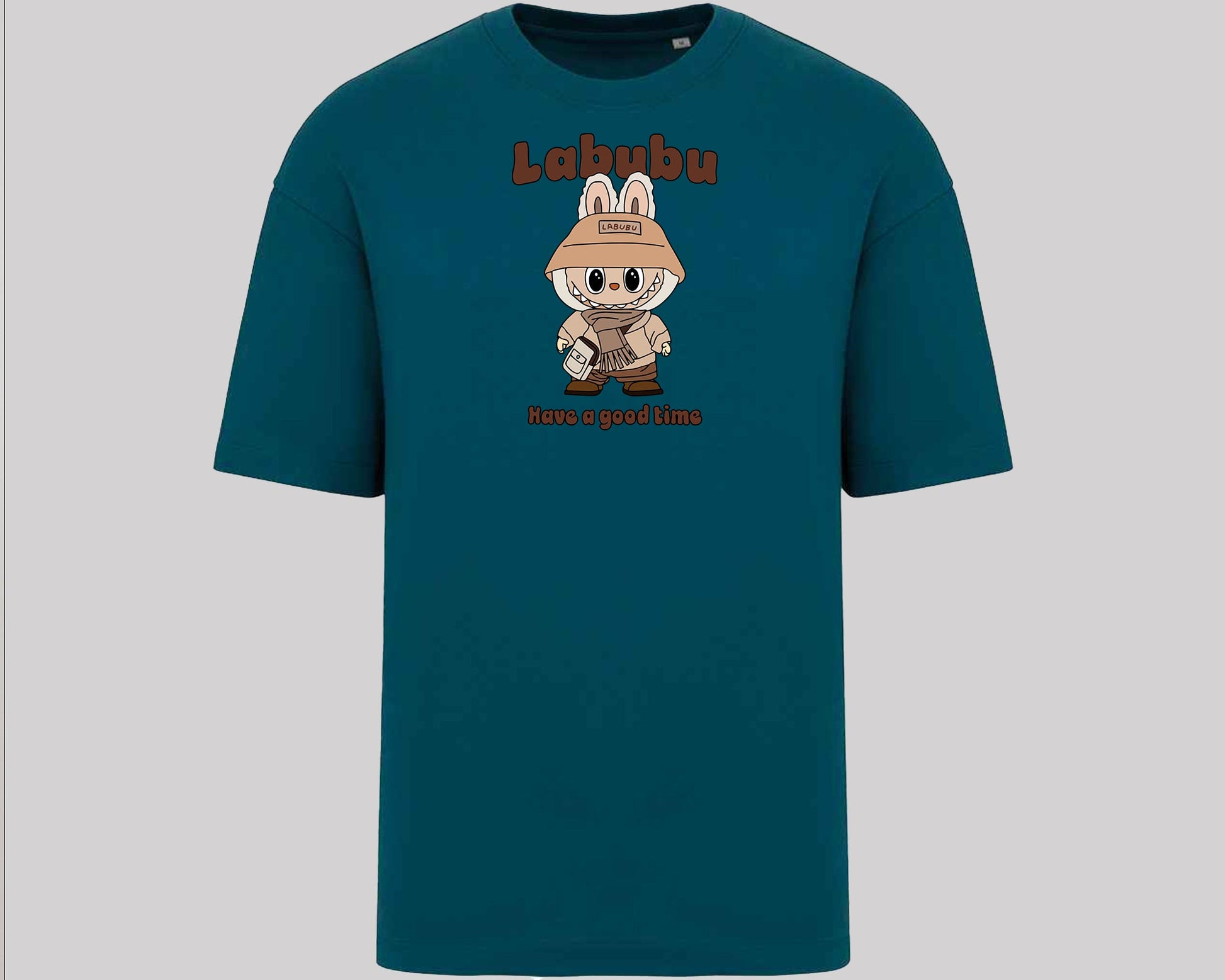 Labubu "Have a Good Time" Oversized T-Shirt, Cute Cartoon Anime Graphic Tee, Unisex Oversized Fit Top M8425
