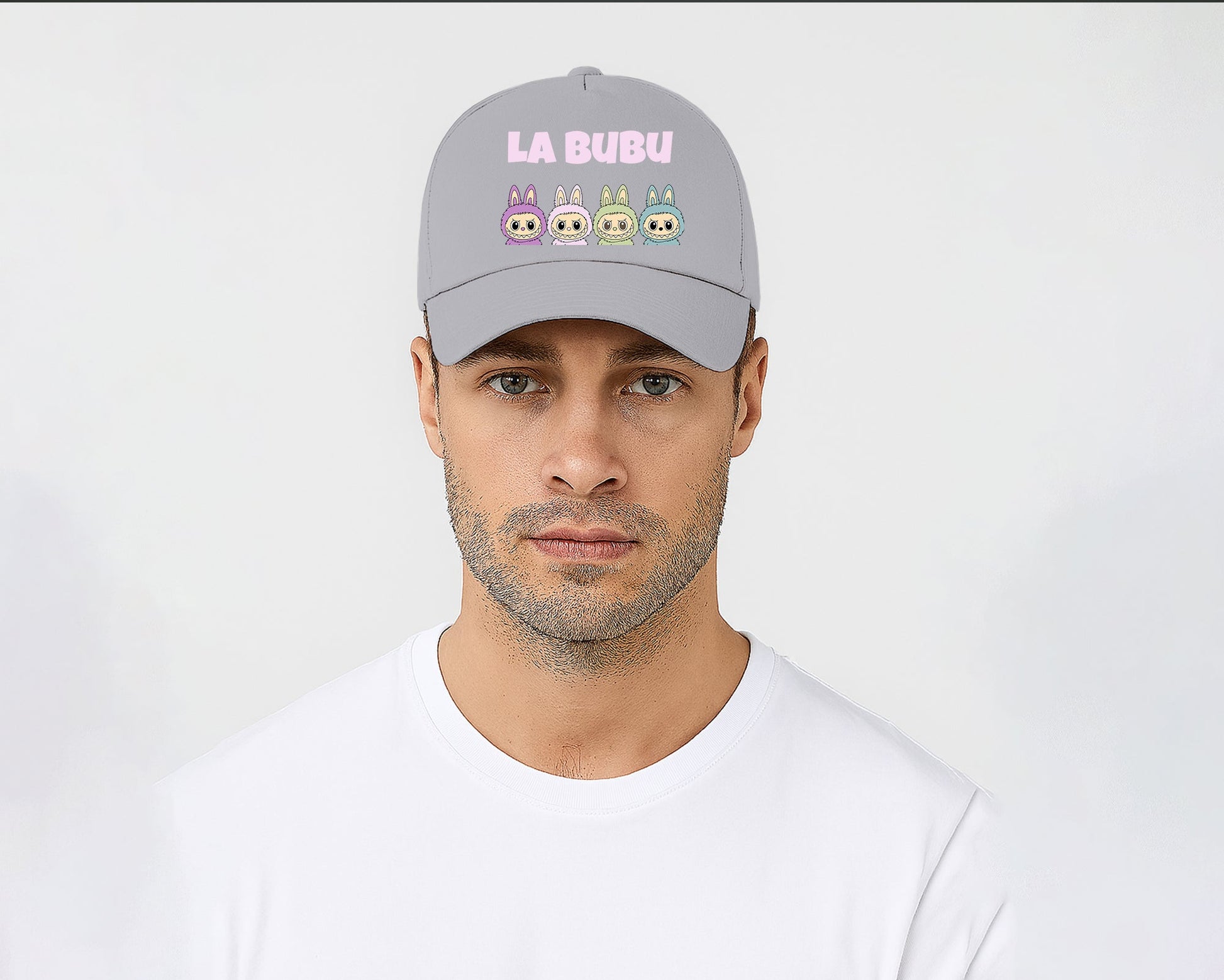 La Bubu Original 5 Panel Cap, Unisex Funny Cartoon Design Hat, 100% Cotton Printed Baseball Cap, Perfect Gift for All Seasons M8427