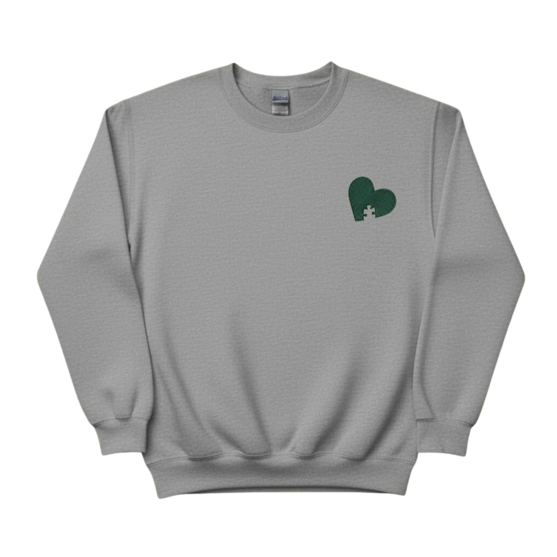 Heart Puzzle Sketch Embroidery SweatShirt - EWB103