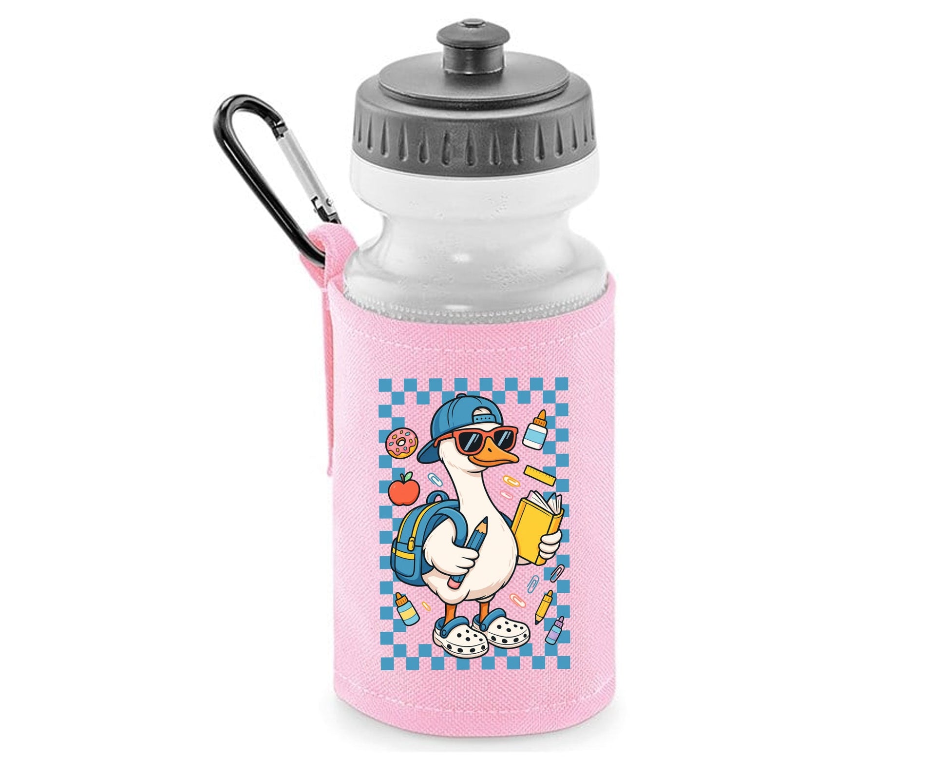 Back To School Water Bottle For Kids, Cute Duck Design, 500ml BPA Free & Spill-Proof For Preschool & Elementary Soft Water Bottle M8480