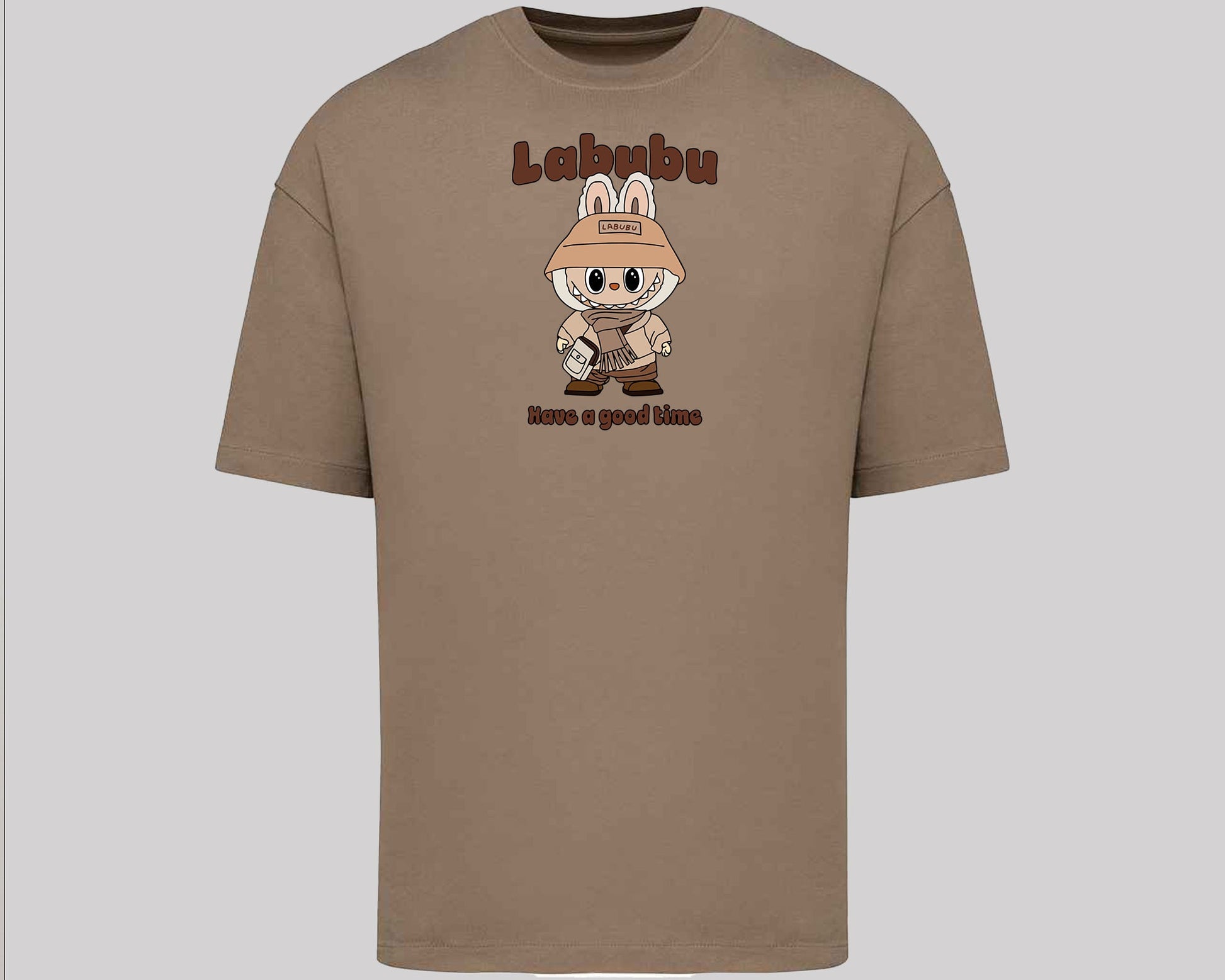 Labubu "Have a Good Time" Oversized T-Shirt, Cute Cartoon Anime Graphic Tee, Unisex Oversized Fit Top M8425