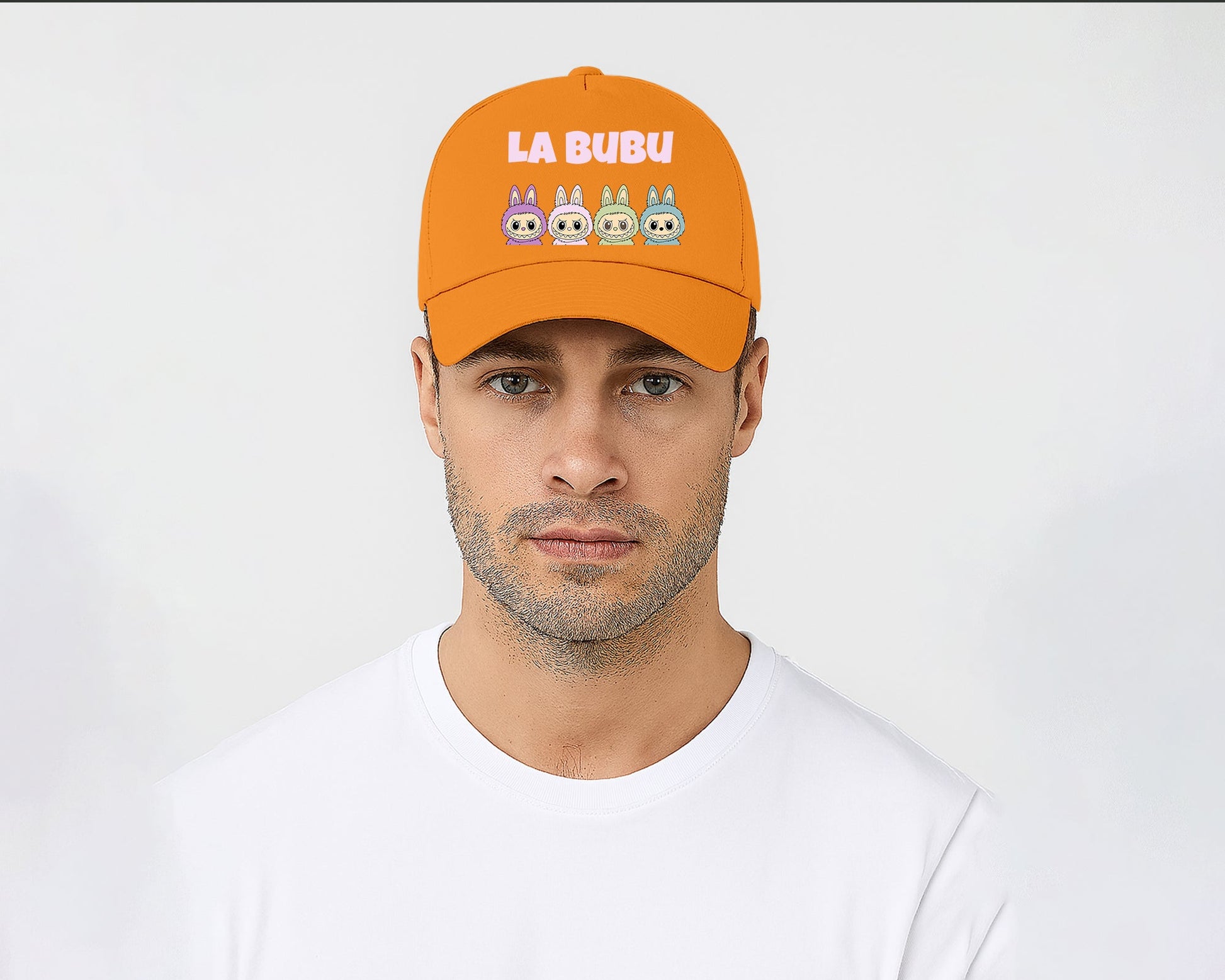 La Bubu Original 5 Panel Cap, Unisex Funny Cartoon Design Hat, 100% Cotton Printed Baseball Cap, Perfect Gift for All Seasons M8427