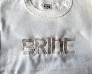 Bride Sweatshirt, Wifey Embroidered Crewneck Jumper, Maid of Honour Hubby Jumper, Couple Matching Hen Do Bachelor Party Wedding Gift for Mrs