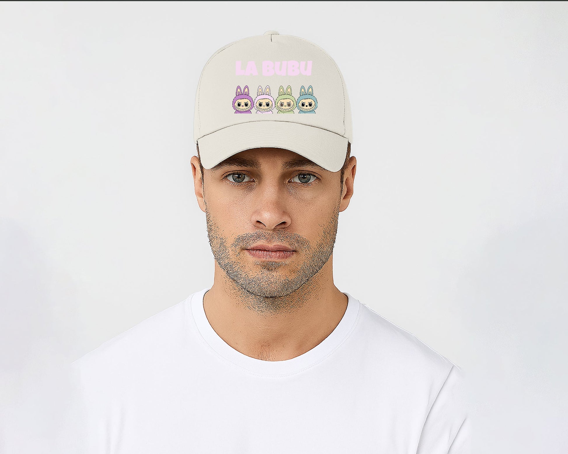 La Bubu Original 5 Panel Cap, Unisex Funny Cartoon Design Hat, 100% Cotton Printed Baseball Cap, Perfect Gift for All Seasons M8427