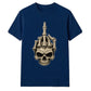 Edgy skeleton hand middle finger Halloween Unisex t-shirt