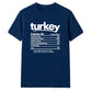 Funny turkey nutrition facts Thanksgiving Unisex T-Shirt