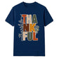 Stacked thankful block text art Thanksgiving Unisex T-Shirt