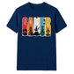 Vintage Retro Stripes Gamer Silhouette Graphic Unisex T-Shirt