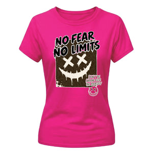 No Fear No Limits Edgy Smile Graphic Ladies T-Shirt