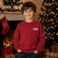 North Pole Santa Chest Graphic Christmas Kids Sweatshirt