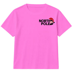North Pole Santa Claus Chest Print Christmas Kids T-Shirt