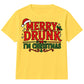 Novelty Merry Drunk Graphic Quote Christmas Kids T-Shirt