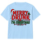 Novelty Merry Drunk Graphic Quote Christmas Kids T-Shirt