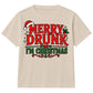 Novelty Merry Drunk Graphic Quote Christmas Kids T-Shirt