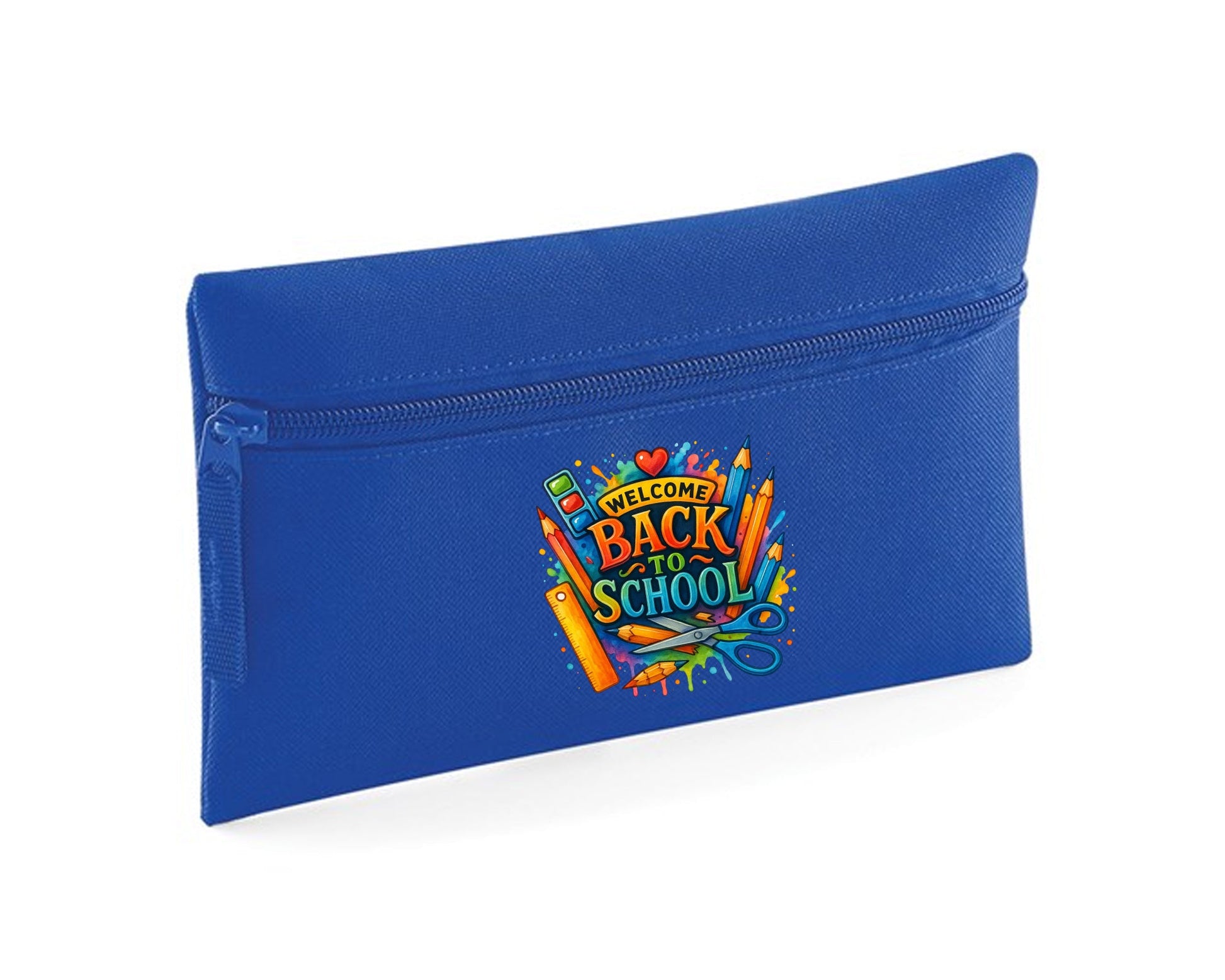 Welcome Back To School Pencil Case, Zippered, Durable & Cute, Great For Kids, Teens & Students To Keep School Supplies Organized M8478
