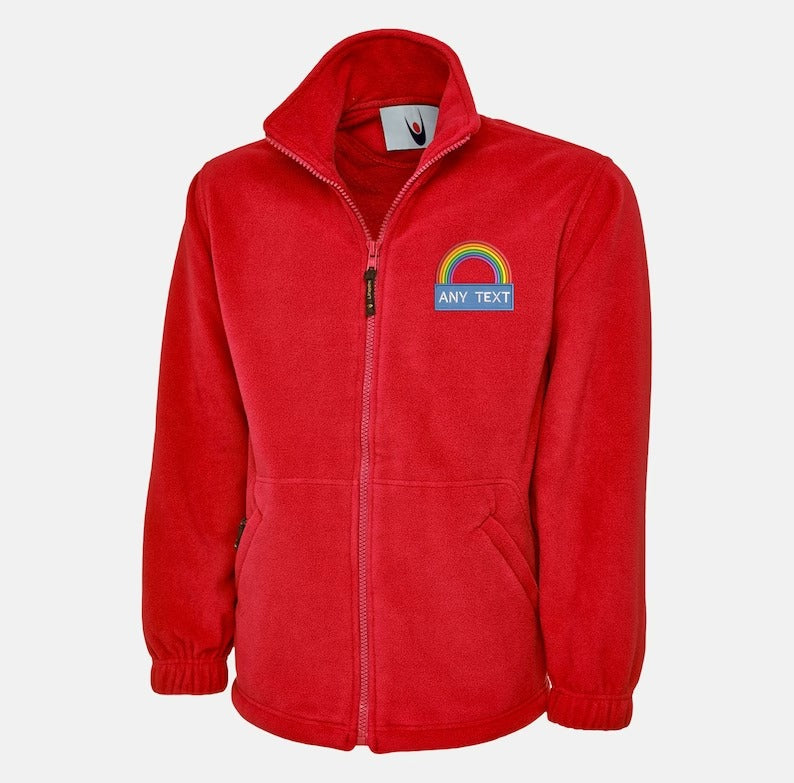 National Heroes Rainbow Embroidered Fleece Jacket, Customised Men Full Zip Jacket, Healthcare Staff Uniform, Thank You Nurse Gift for Doctor