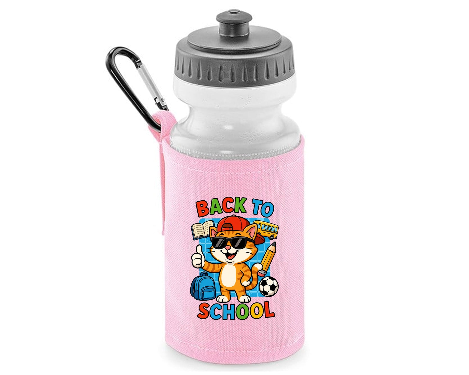 Back To School Water Bottle, Cute Cat Design For Girls & Kids, BPA-Free, Reusable & Leakproof, Perfect For Cat Lovers Water Bottle M8485