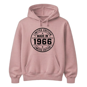 60th Birthday Unisex Hoodie Made in 1966 Limited Edition Vintage
