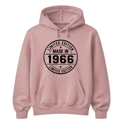 60th Birthday Unisex Hoodie Made in 1966 Limited Edition Vintage