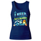 Ocean Waves I Need Vitamin Sea Coastal Graphic Ladies Tank Top