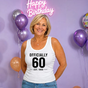 60th Birthday Gift Tank Top Ladies Officially 60 Est 1966