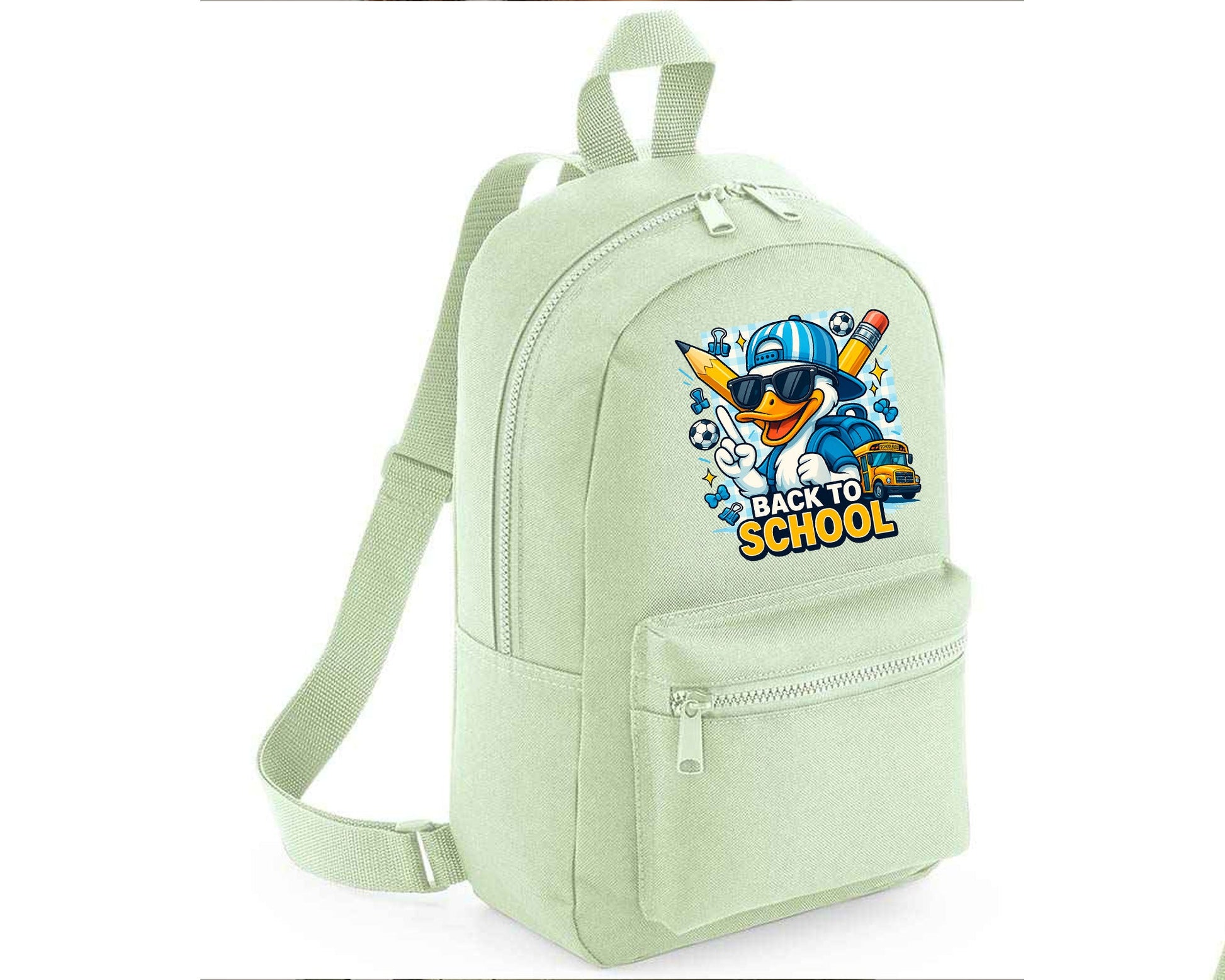 Back To School Kids Backpack, Funny & Cute Duck Printed Bag For Boys And Girls, Perfect Padded Back Panel Bag M8483