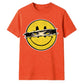Edgy Ripped Smiley Face Anime Eyes Graphic Unisex T-Shirt