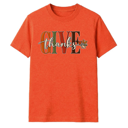 Give thanks block text script Thanksgiving Unisex T-Shirt