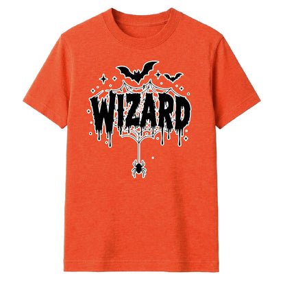 Spooky wizard cobweb bats graphic Halloween Unisex t-shirt